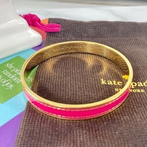 Kate Spade Hot Pink & Gold Metal Bangle Bracelet